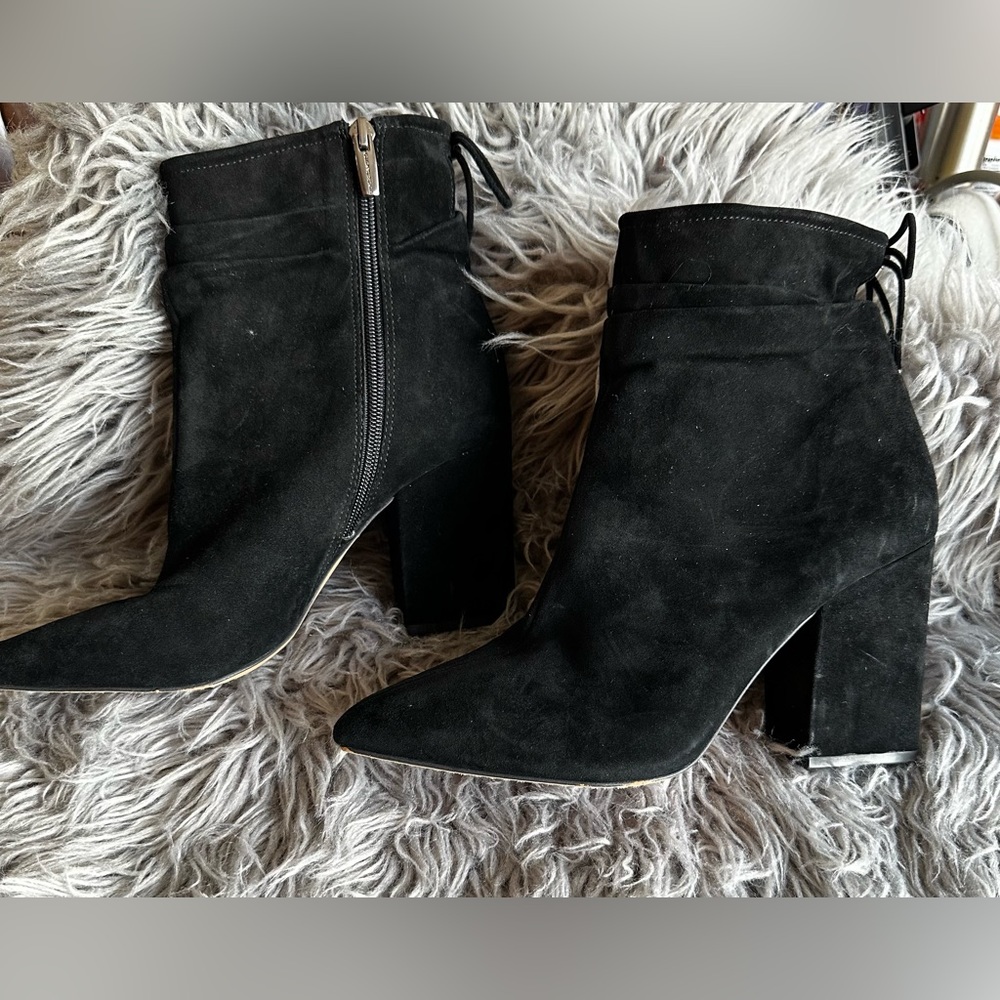 Vince Camuto Salali Black Suede Boots Size 9.5 - Picture 3 of 12
